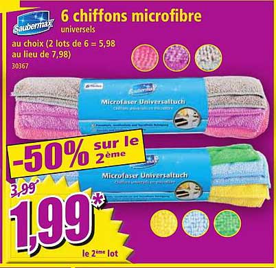 6 chiffons microfibre universels saubermax