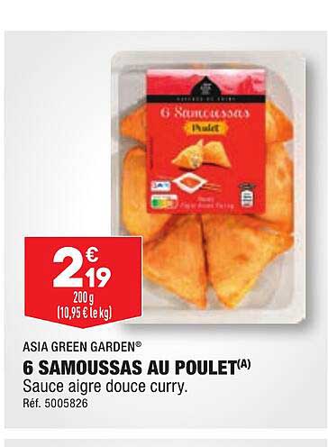 6 samoussas au poulet asia green garden