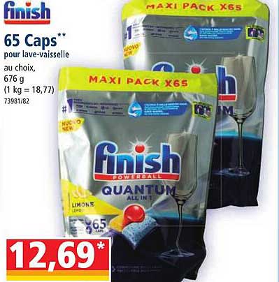 65 Caps Pour Lave-vaisselle Finish