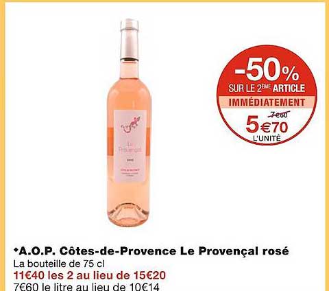 a.o.p. côtes-de-provence le provençal rosé