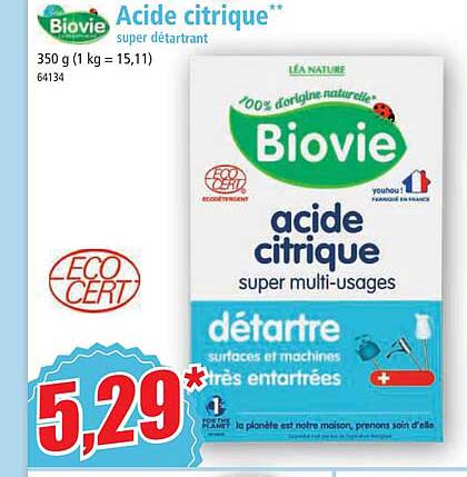 acide citrique super détartrant biovie