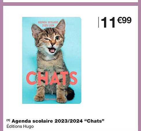 Agenda Scolaire 2023-2024 "chats"