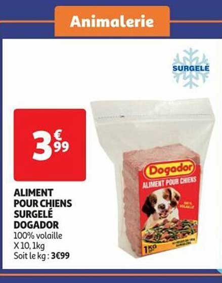 aliment pour chiens surgelé dogador