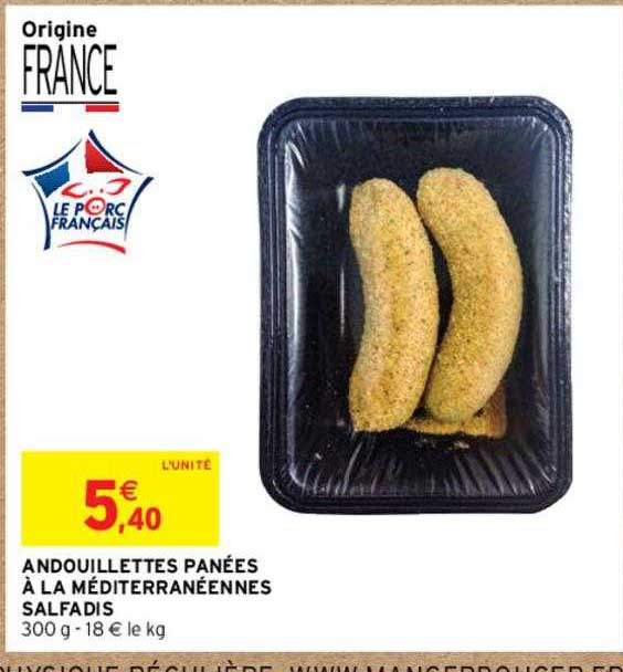 andouillettes panées à la méditerranéennes salfadis