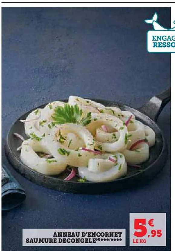 anneau d'encornet saumure décongelé