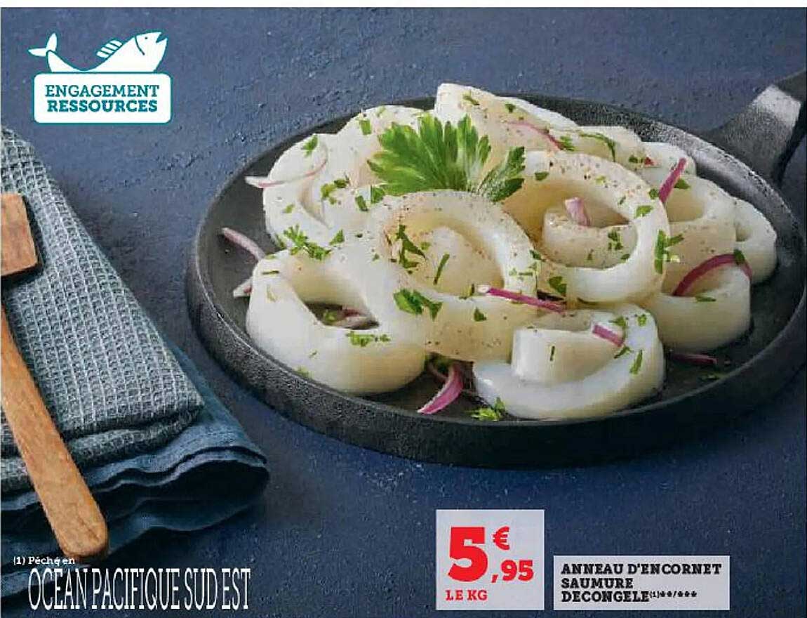 anneau d'encornet saumure décongelé