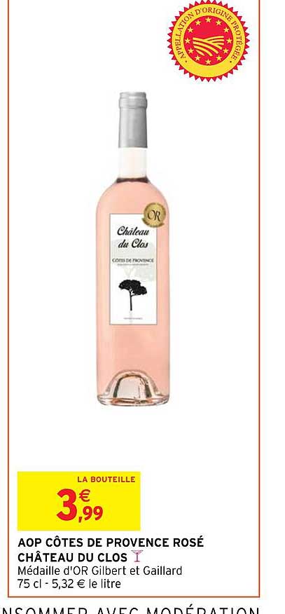 aop côtes de provence rosé château du clos