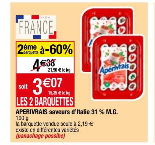 apérivrais saveurs d'italie 31% m.g.