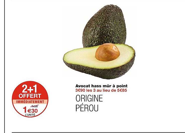 avocat hass mûr à point