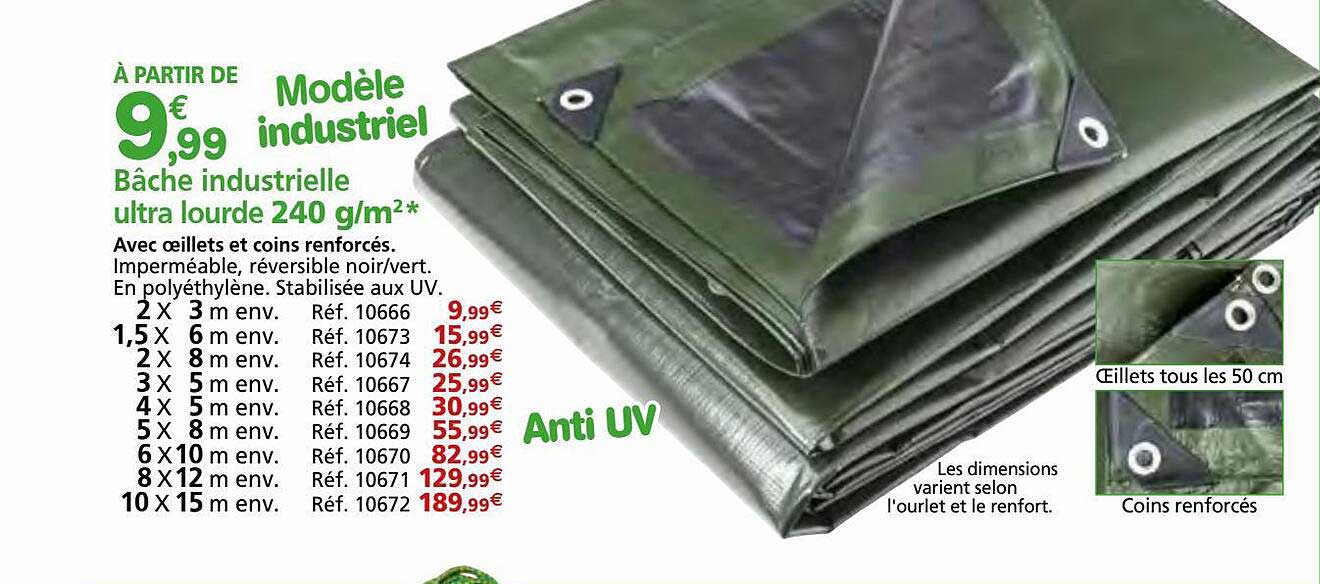bâche industrielle ultra lourde 240 g-m²
