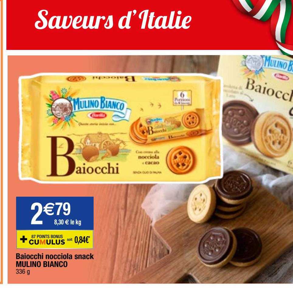baiocchi nocciola snack mulino bianco