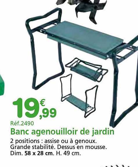 banc agenouilloir de jardin