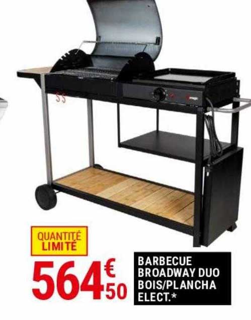 barbecue broadway duo bois ou plancha elect