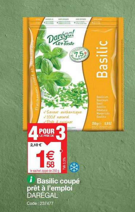 basilic coupé prêt à l'emploi darégal