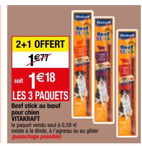 beef stick au bœuf pour chien vitakraft