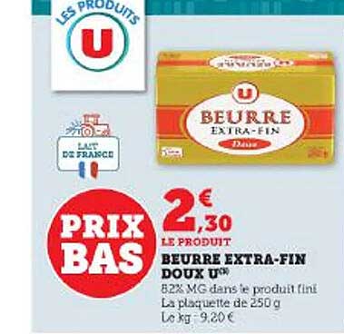 beurre extra-fin doux u