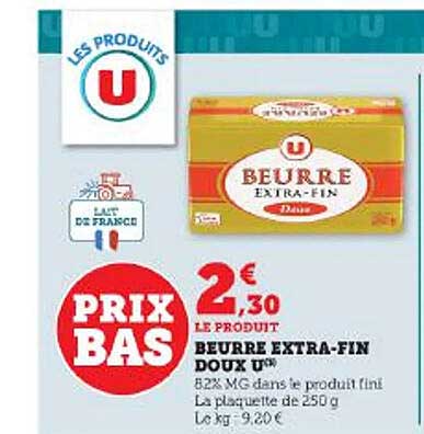 beurre extra-fin doux u
