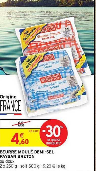 beurre moulé demi-sel paysan breton