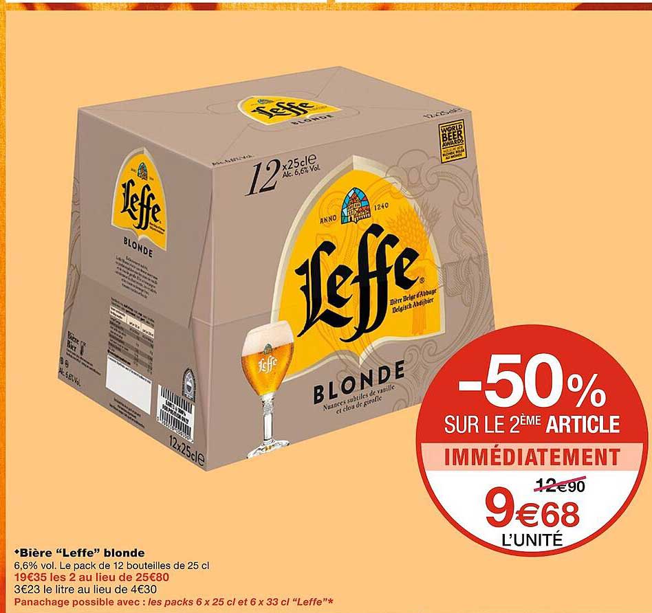 bière "leffe" blonde