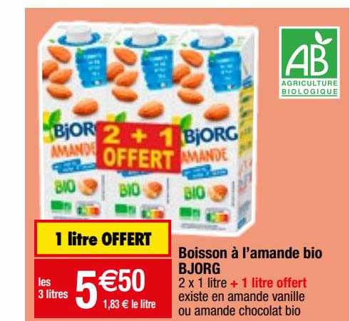 boisson à l'amande bio bjorg