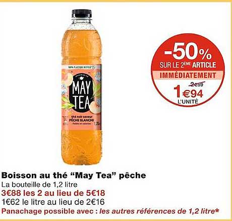 boisson au thé "may tea" pêche