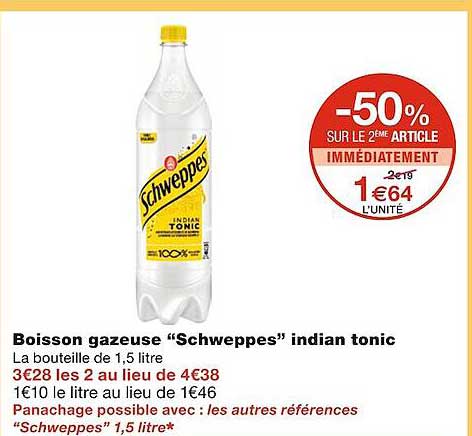 boisson gazeuse "schweppes" indian tonic