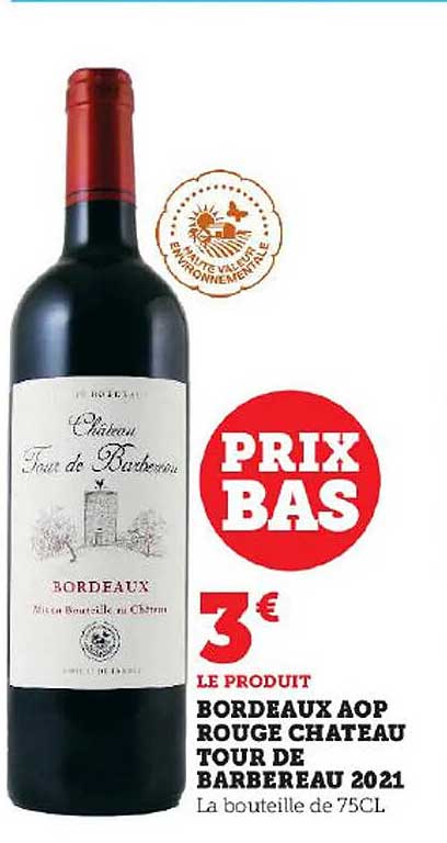 Bordeaux Aop Rouge Château Tour De Barbereau 2021