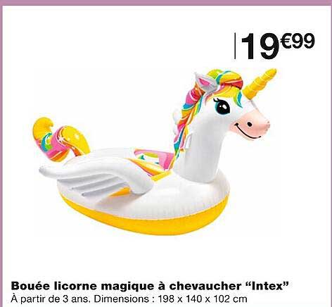bouée licorne magique à chevaucher "intex"