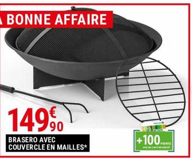 brasero avec couvercle en mailles