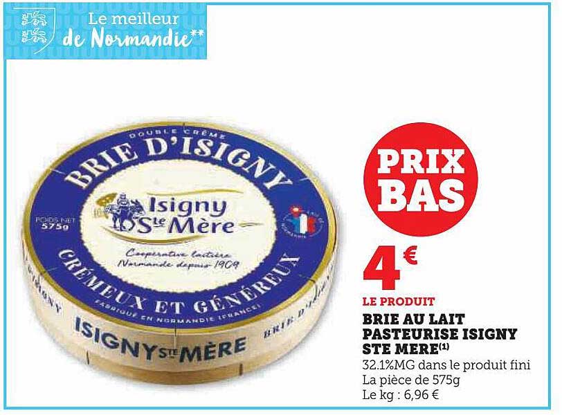 brie au lait pasteurisé isigny ste mère