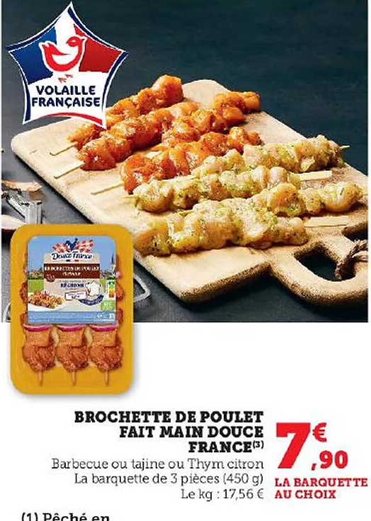 brochette de poulet fait main douce france