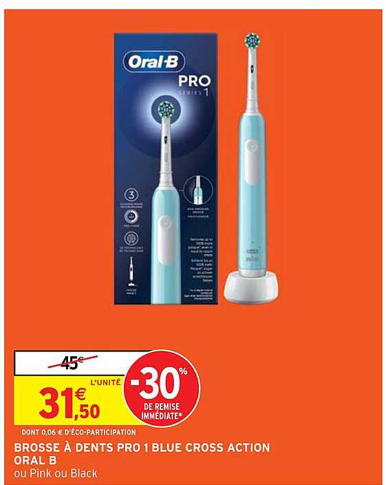 brosse à dents pro 1 bleu cross action oral b