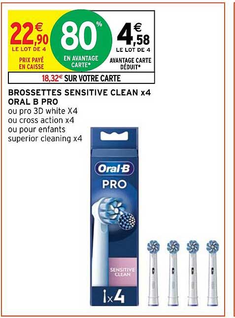 brossettes sensitive clean x4 oral b pro