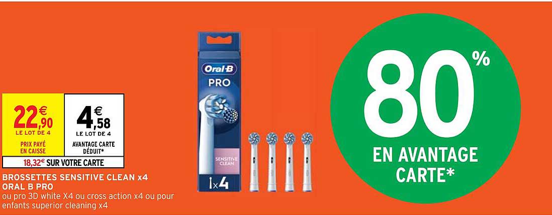 brossettes sensitive clean x4 oral b pro