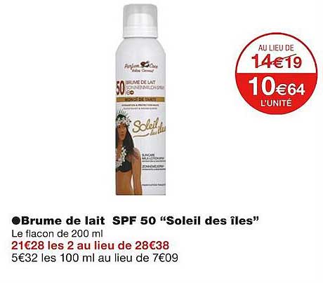 Brume De Lait Spf 50 "soleil Des îles"