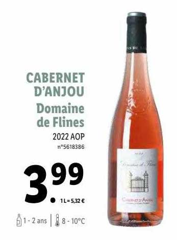 cabernet d'anjou domaine de flines 2022 aop
