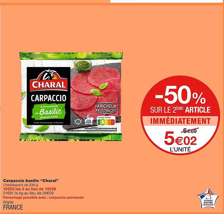 Carpaccio Basilic "charal"