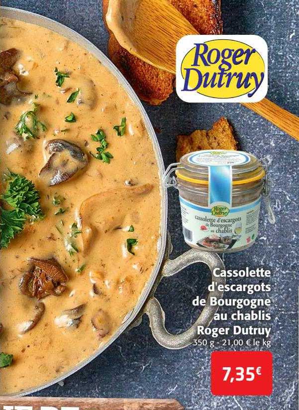 cassolette d'escargots de bourgogne au chablis roger dutruy