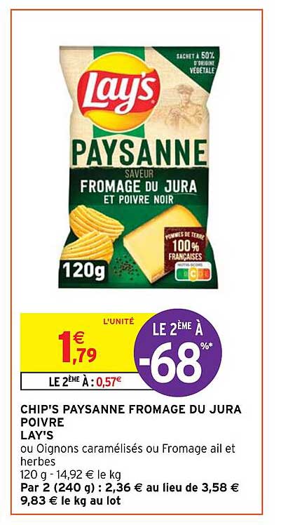 Chip's Payanne Fromage Du Jura Poivre Lay's