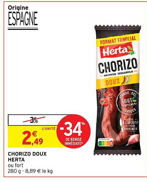 Chorizo Doux Herta