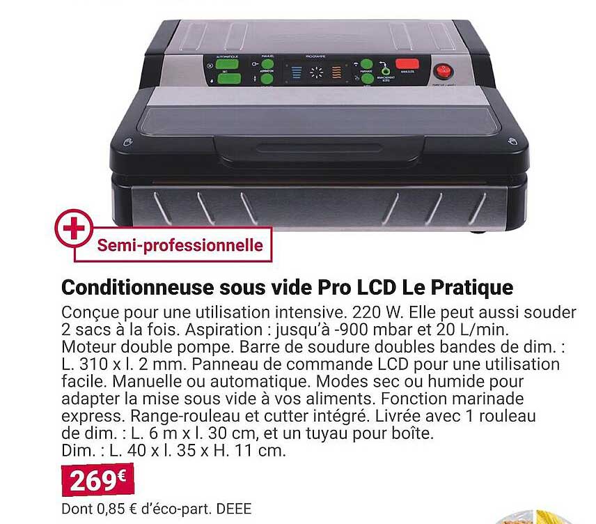 conditionneuse sous vide pro lcd le pratique