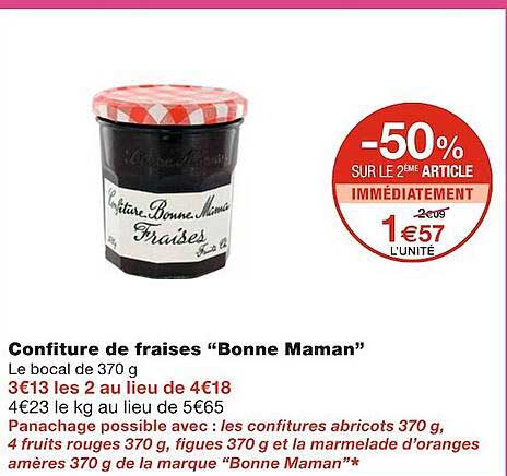 confiture de fraises "bonne maman"