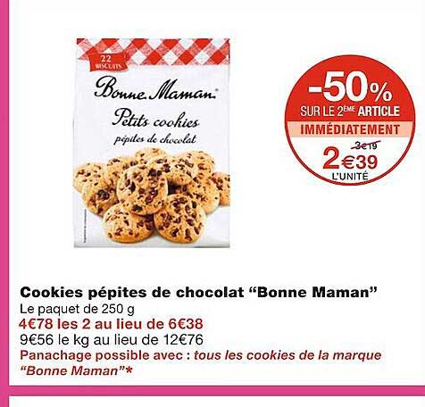 Cookies Pépites De Chocolat "bonne Maman"