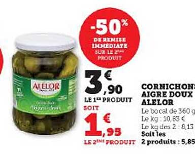 cornichons aigre doux alelor