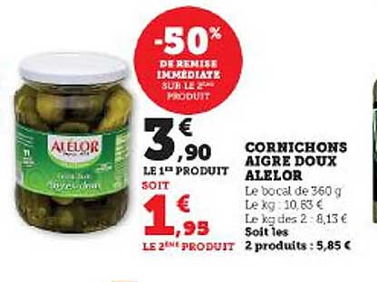 Cornichons Aigre Doux Alélor
