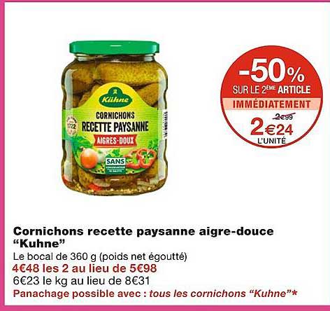cornichons recette paysanne aigre-douce "kühne"