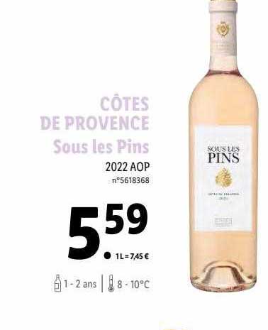 côtes de provence sous les pins 2022 aop