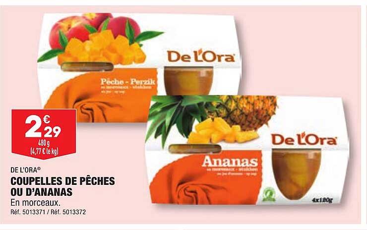 Coupelles De Pêches Ou D'ananas De L'ora