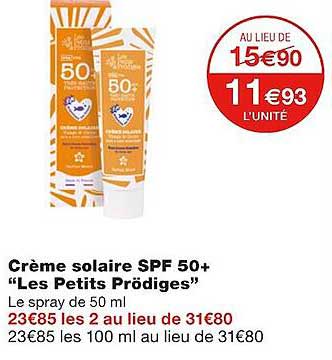 crème solaire spf 50+ "les petits prödiges"