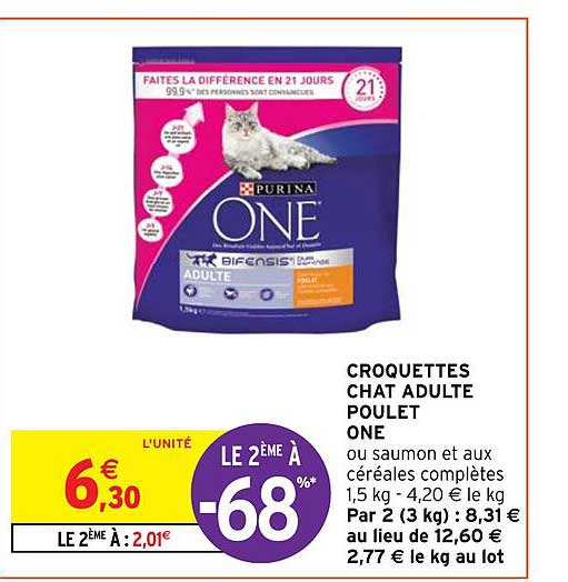 Croquettes Chat Adulte Poulet One